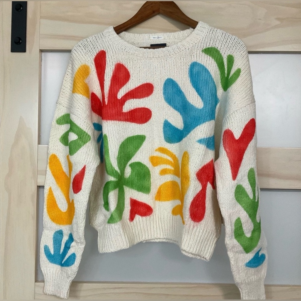 MOTHER NWT Hand Painted Sweater MSRP $425 Large